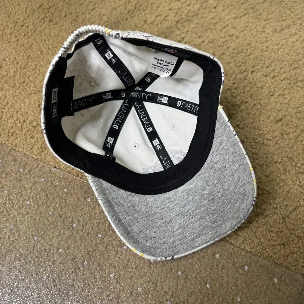 New Era 9TWENTY LA Lakers Child Size Adjustable Hat All Over Animal Print White